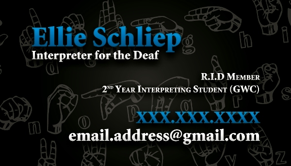 sample real estate business cards. Ellie#39;s Interpreting Business